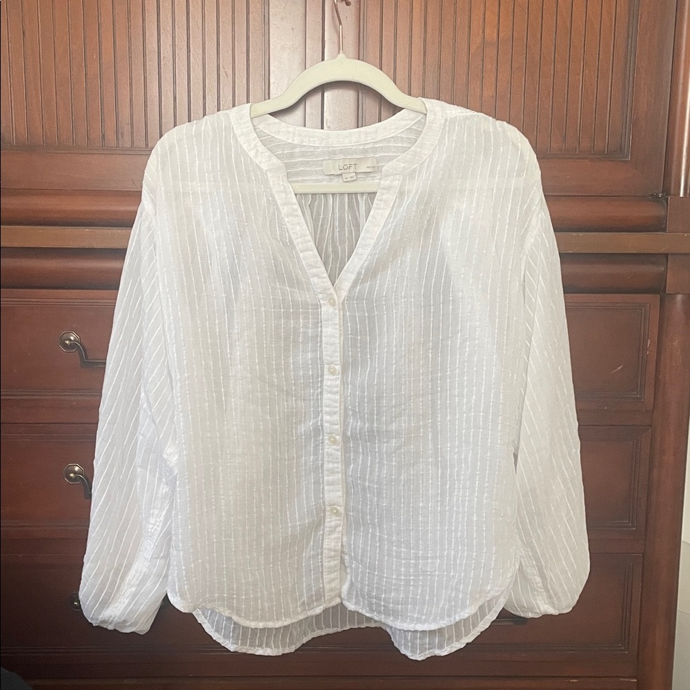 LOFT white blouse